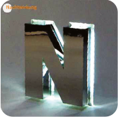 Neon Zentgraf Einzelbuchstaben Profil NH Nachtwirkung